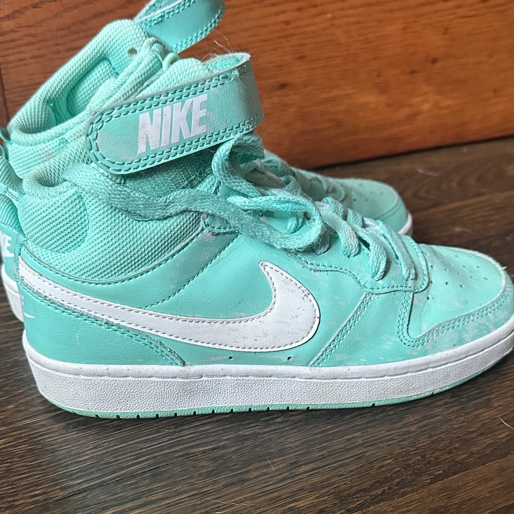 Nike Aqua High-Top Sneakers with White Swoosh